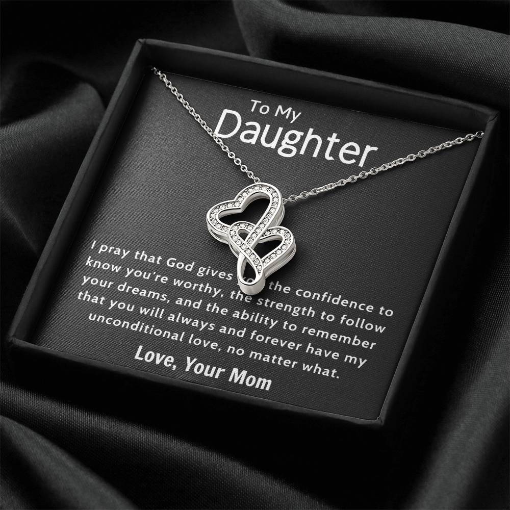 Daughter Gift Necklace Daughter Birthday Gift Gift For Daughter Daughter Jewelry 11 Double Hearts Necklace