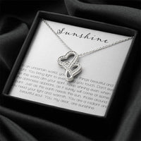 Sunshine In An Uncertain World Double Hearts Necklace