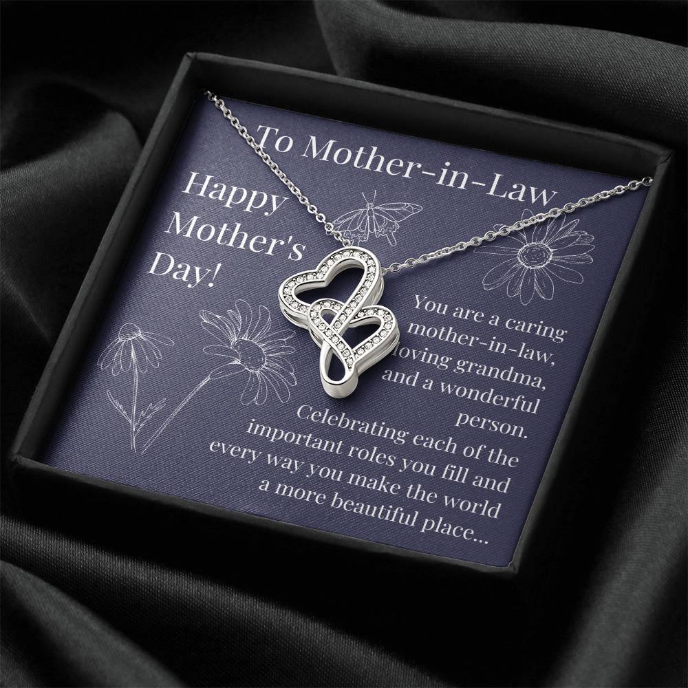Mother-In-Law Mother's Day  Double Hearts Necklace