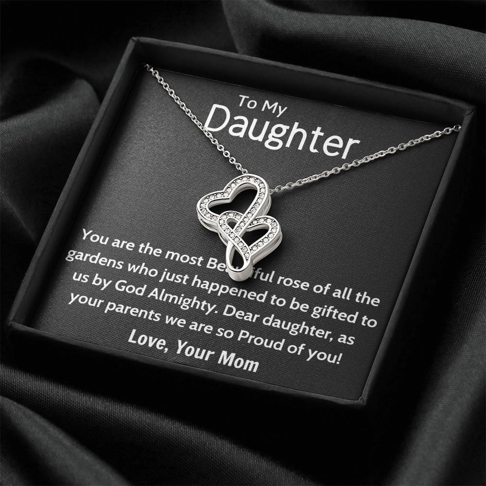 Daughter Gift Necklace Daughter Birthday Gift Gift For Daughter Daughter Jewelry 8 Double Hearts Necklace