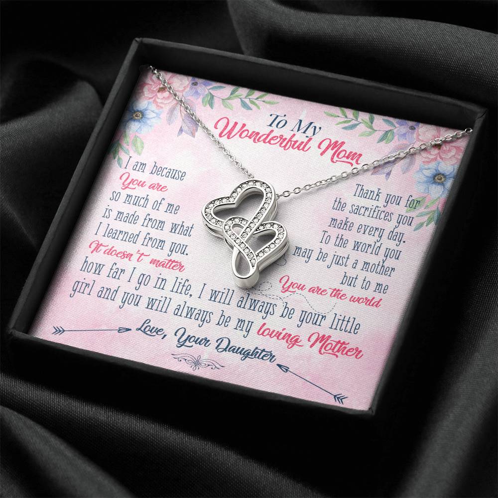 To My Mom 16 Double Hearts Necklace