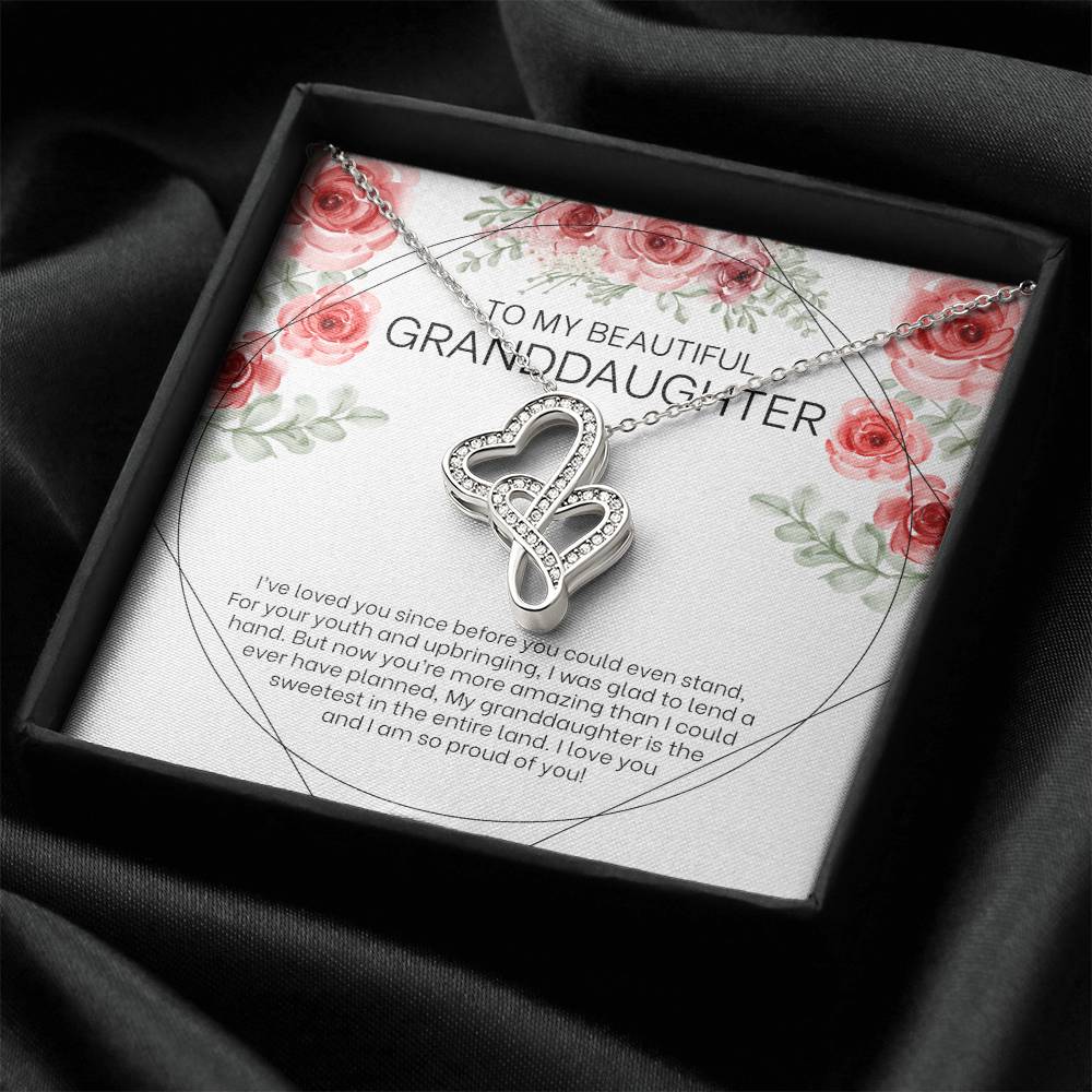 I Am So Proud Of You - Best Gift For Granddaughter Double Hearts Necklace