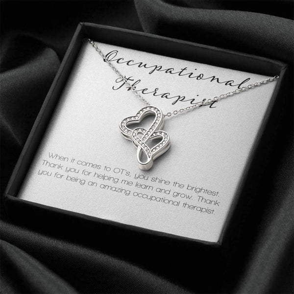 Occupational Therapist Double Hearts Necklace