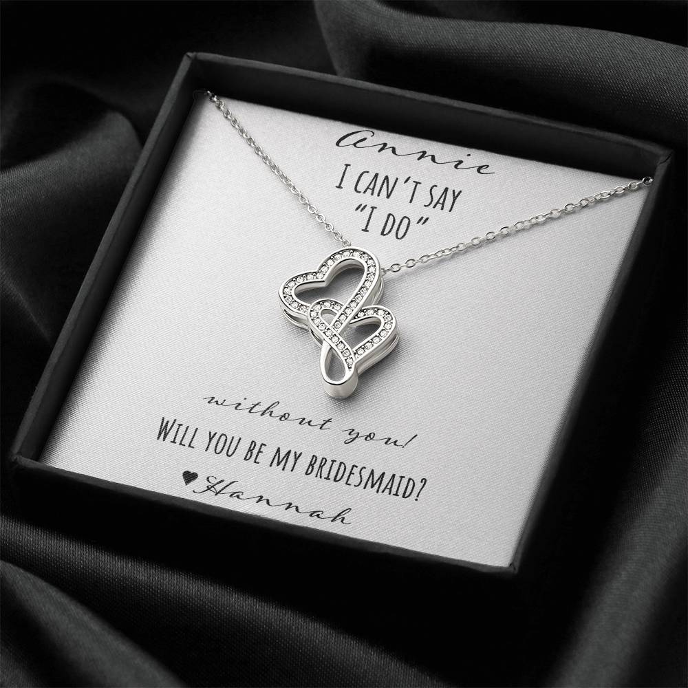 I Can't Say I Do Without You Double Hearts Necklace
