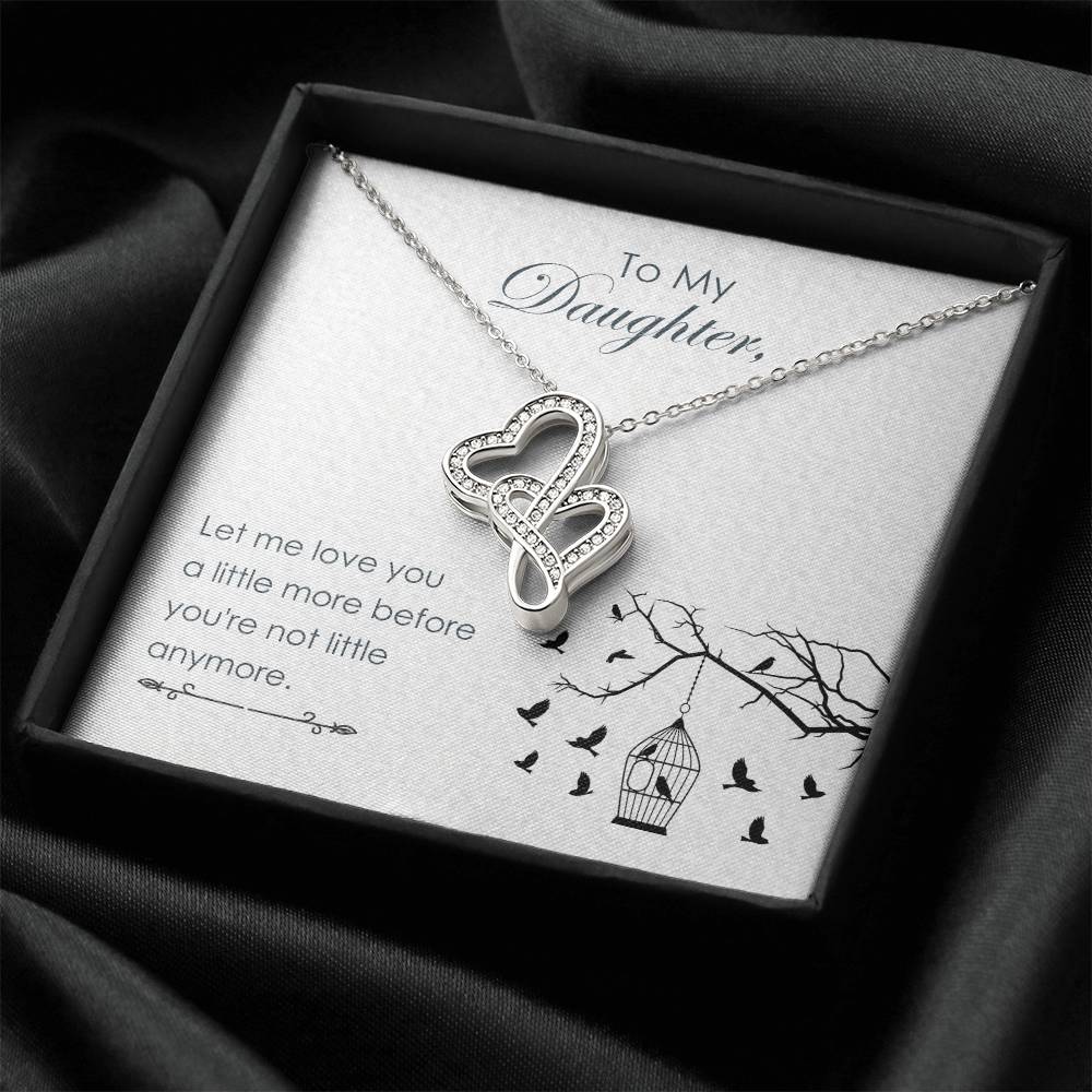To My Daughter - 5 Double Hearts Necklace