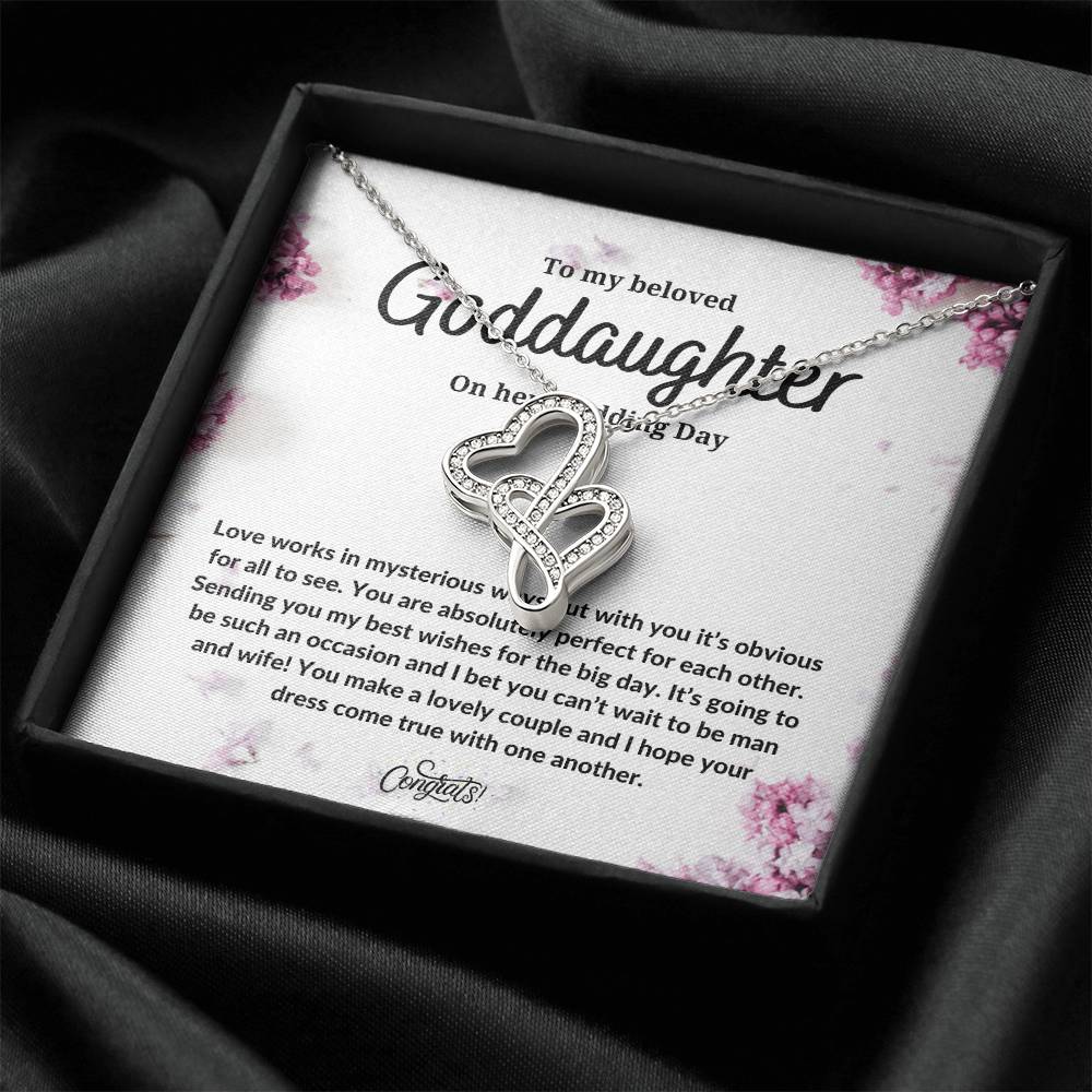 Goddaughter On Her Wedding Day - Double Heart Double Hearts Necklace