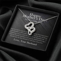 To My Loving Wife Mother's Day Necklace - Perfect Wife And Mom Mother's Day Necklace - To My Amazing Wife Gifts - Amaz Double Hearts Necklace