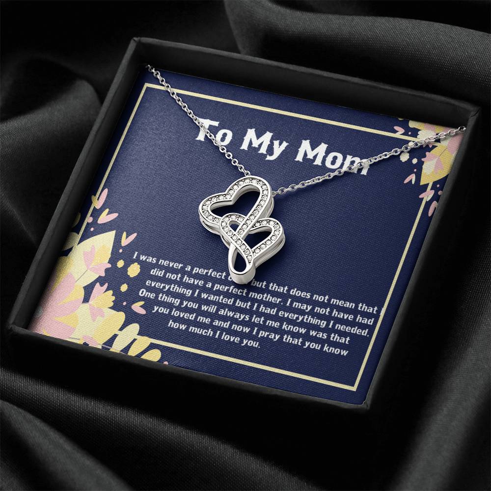 Mom Necklace Mother Necklace Mom Gift Mother's Day Gift Mother's Day Necklace Mother Daughter Gift 2 Interlocking Hear Double Hearts Necklace