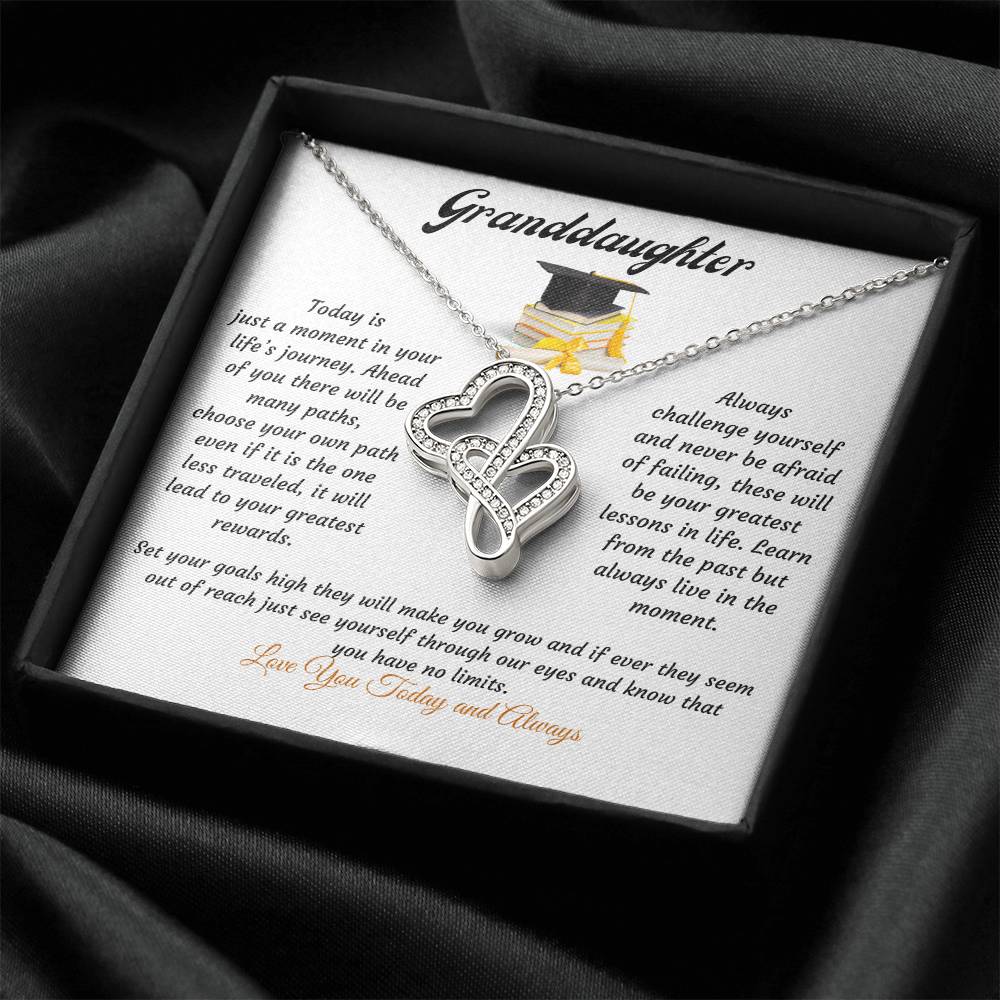 Granddaughter-Love You Today And Always Double Hearts Necklace