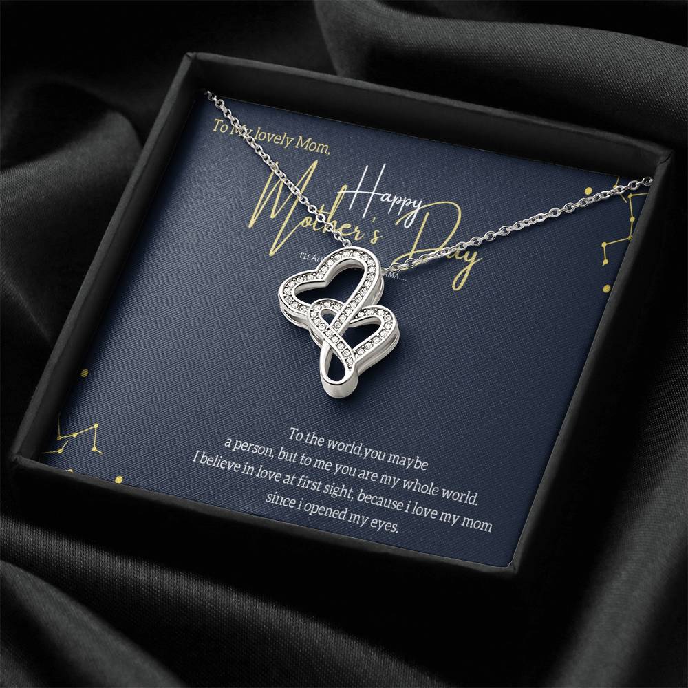 To My Best Mom Double Hearts Necklace