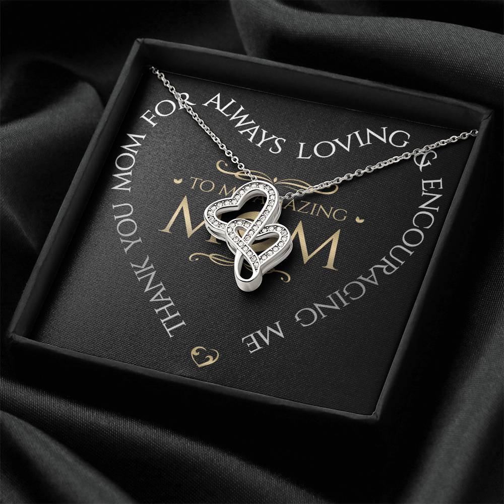 Double Hearts To My Amazing Mom Double Hearts Necklace