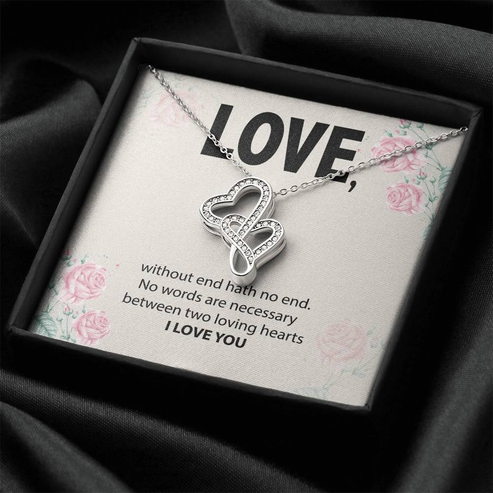 Valentine Necklace For Women Girlfriend Wife Double Hearts Necklace