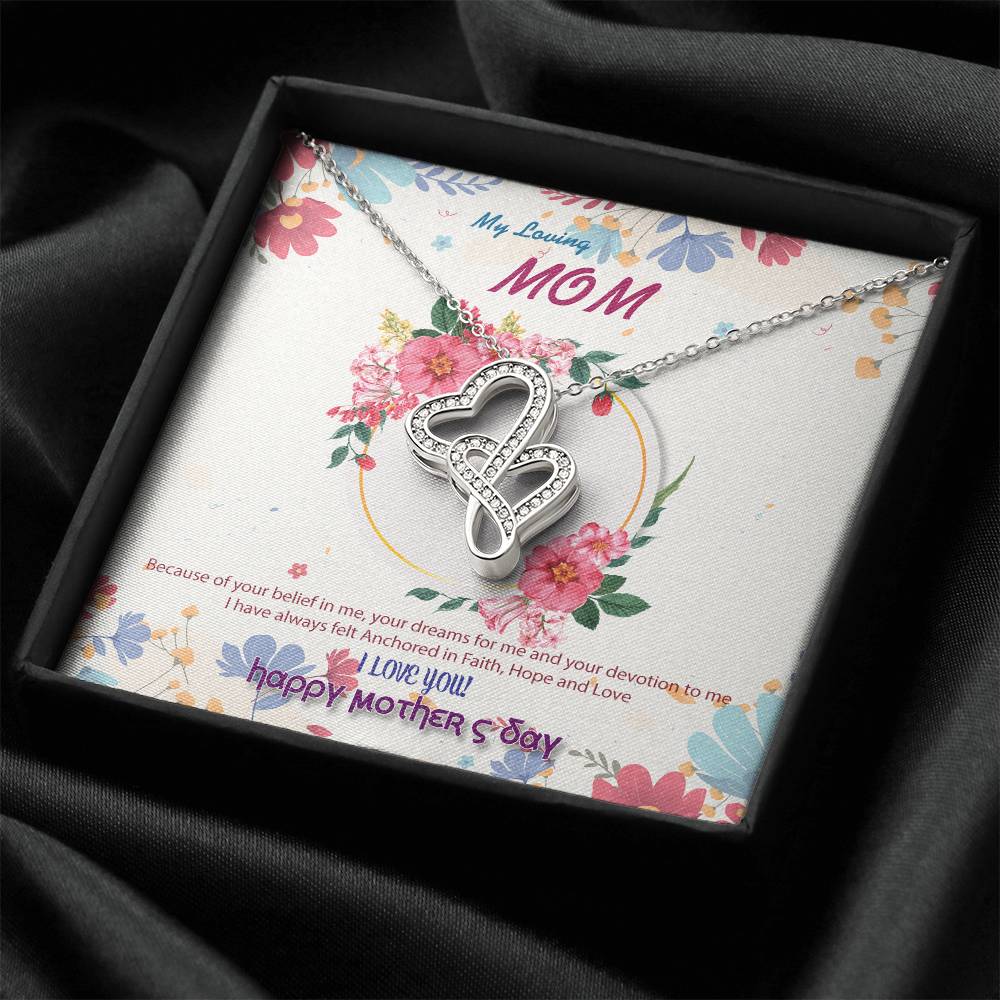 To My Mom Double Hearts Necklace