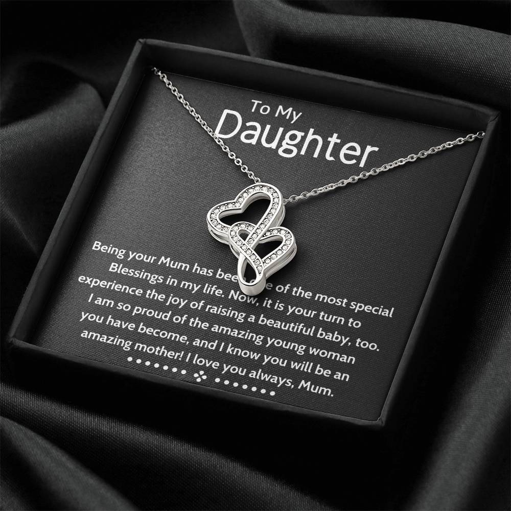Daughter Gift Necklace Daughter Birthday Gift Gift For Daughter Daughter Jewelry 12 Double Hearts Necklace