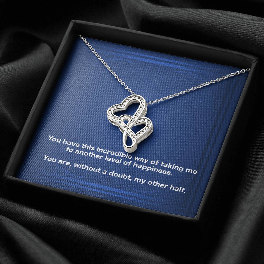 Another Level Of Happiness  Connected Hearts Necklace Double Hearts Necklace