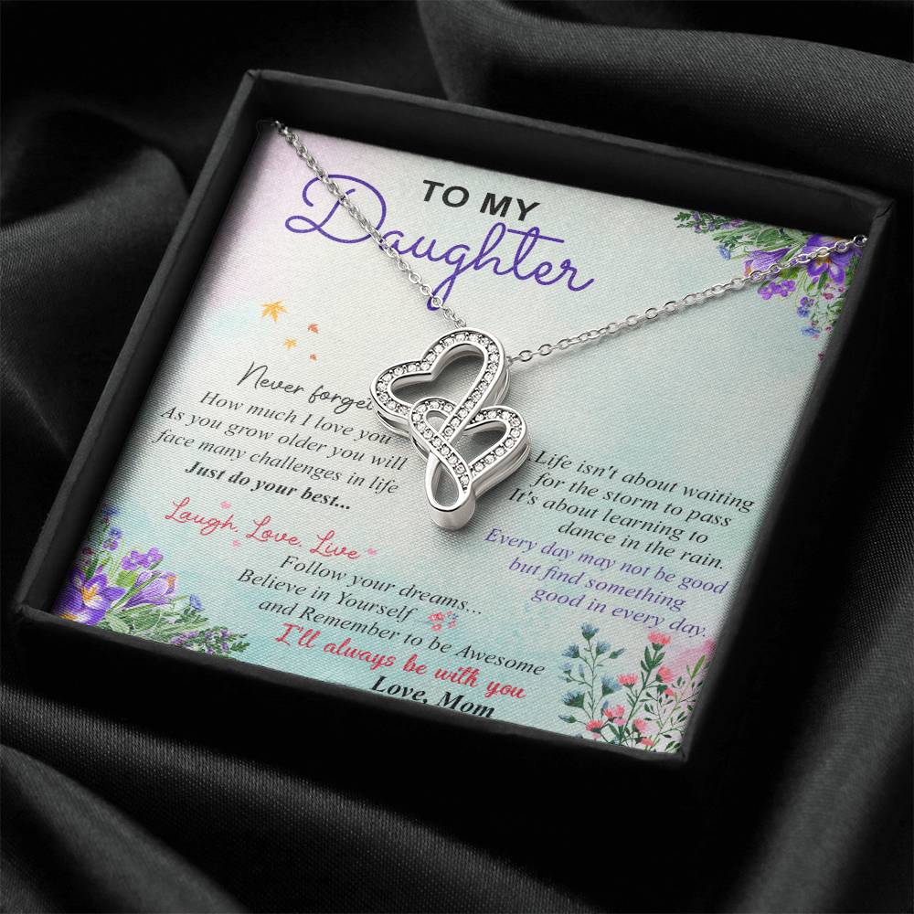 To My Daughter -  5 Double Hearts Necklace