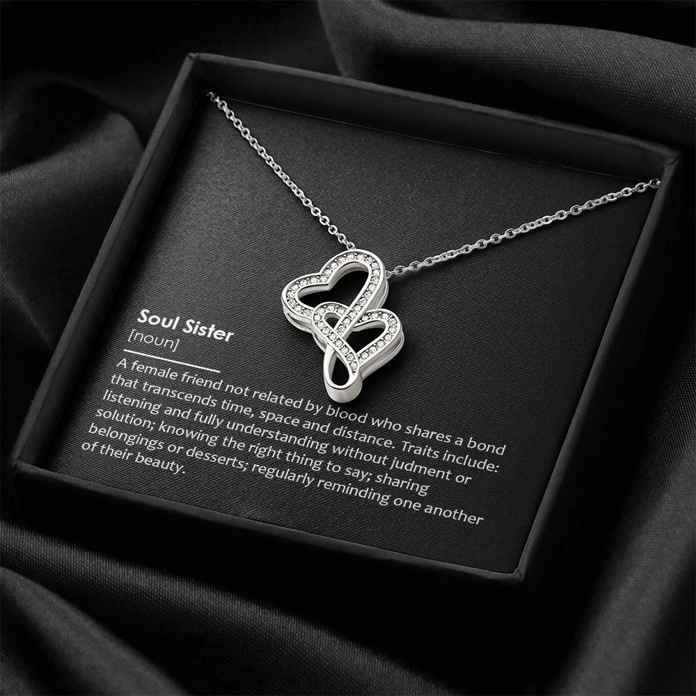 Soul Sister - Interclocking Hearts Necklace Double Hearts Necklace