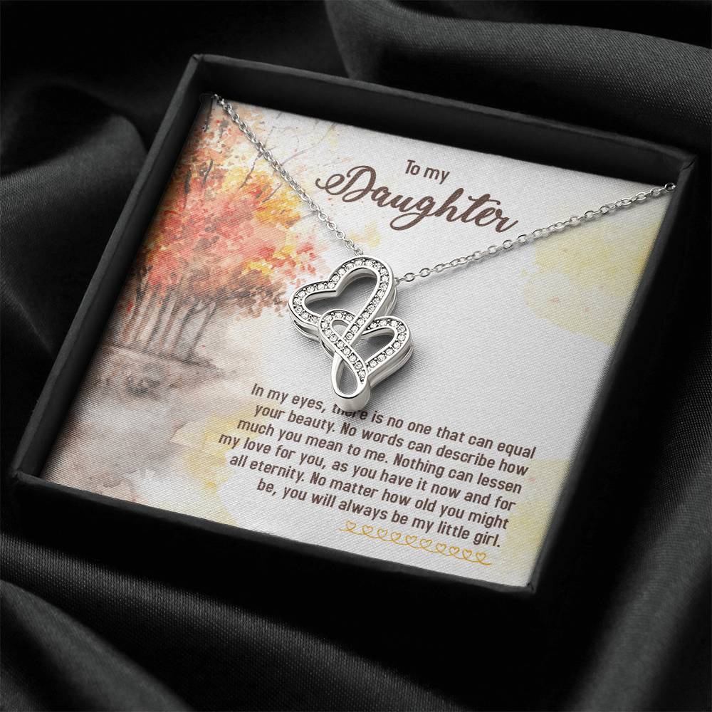 To My Daughter Necklace - Mom To Daughter Double Heart Necklace Gift - Mom And Daughter Always Remember Gift From Mom  3 Double Hearts Necklace