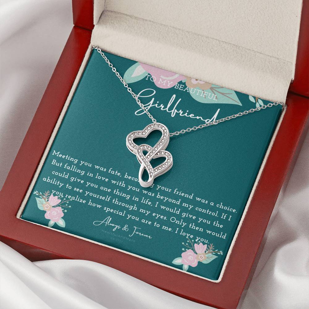 To My Girlfriend Necklace Necklace For Girlfriend Birthday Gift For Girlfriend Valentine Gift For Girlfriend Girlfrien Double Hearts Necklace