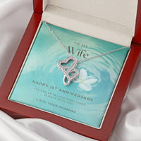 1 Year Anniversary Gift For Wife 1 Year Anniversary Gifts 1 Year Wedding Anniversary Gift Ideas 1St Wedding Anniversar Double Hearts Necklace