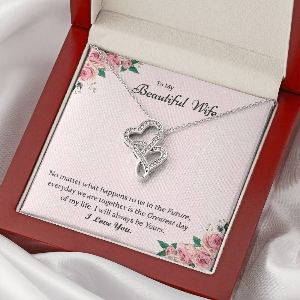 Perfect Gift For Wife 1 Double Hearts Necklace