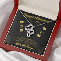 Happy 1St Christmas Black Double Hearts Double Hearts Necklace