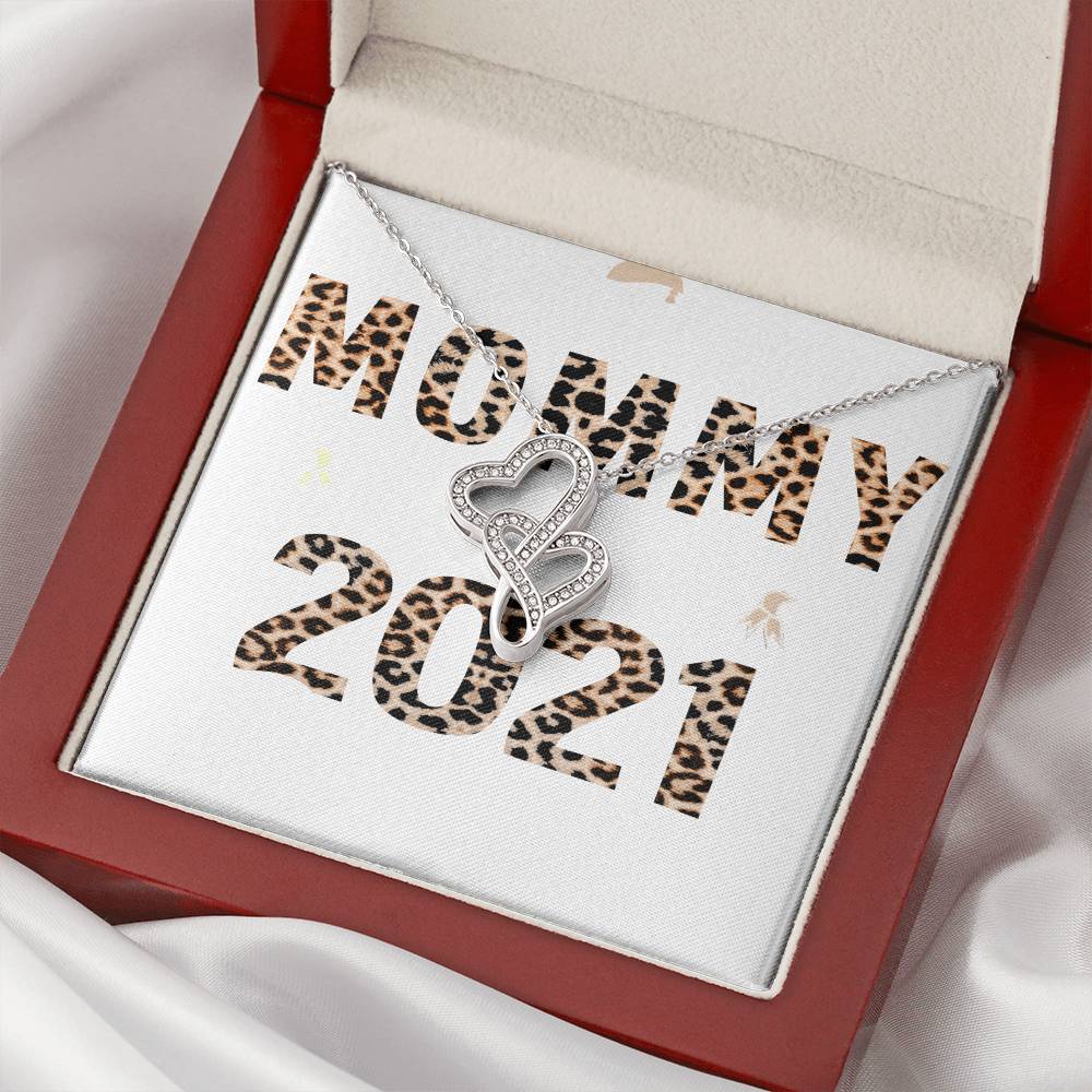 Mommy Necklace Double Hearts Necklace