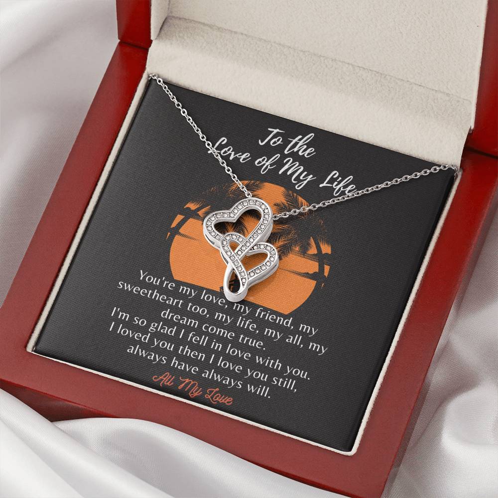 To The Love Of My Life Love Knot Necklace Gift For Her Gift For Wife Girlfriend Romantic Jewelry Gift For Her Valentin Double Hearts Necklace