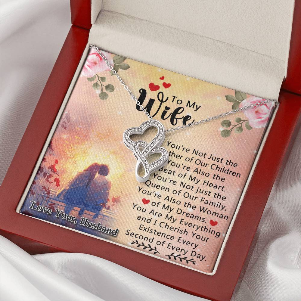 Gift For Her - Anniversary Gift For Wife - Birthday Love Knot Necklace For Wife -  Birthday Gift For Wife Gift For Wif Double Hearts Necklace
