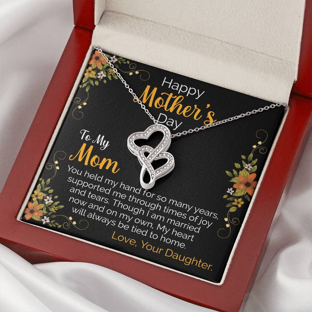 Happy Mother's Day 1 Double Hearts Necklace