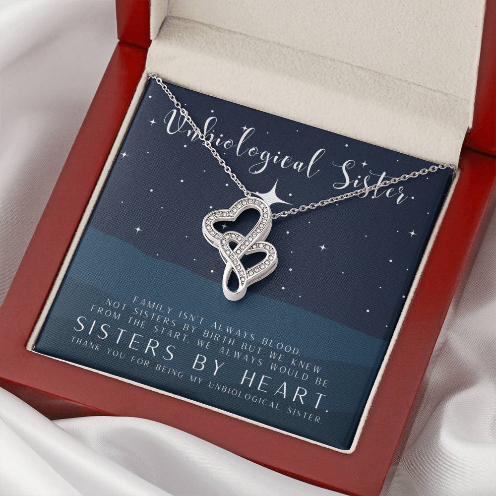 Unbiological Sister Necklace Unbiological Sister Gift Best Friend Necklace Big Little Sorority Soul Sister Bridesmaid  1 Double Hearts Necklace
