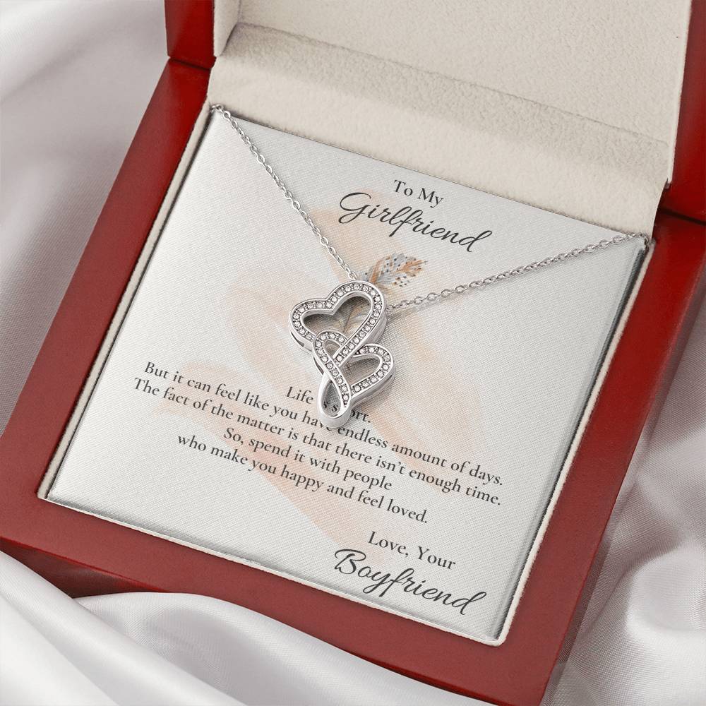 Gift For Girlfriend 1 Double Hearts Necklace
