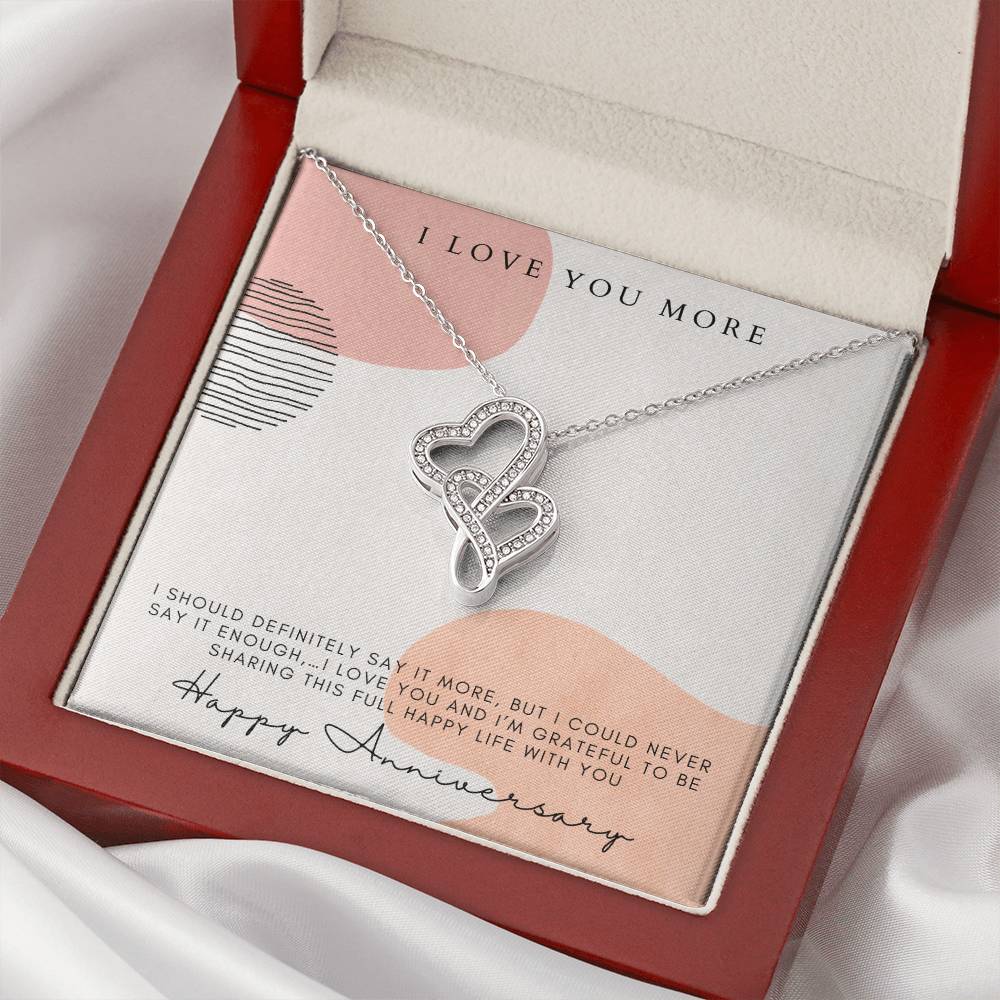 I Love You More Double Heart Double Hearts Necklace