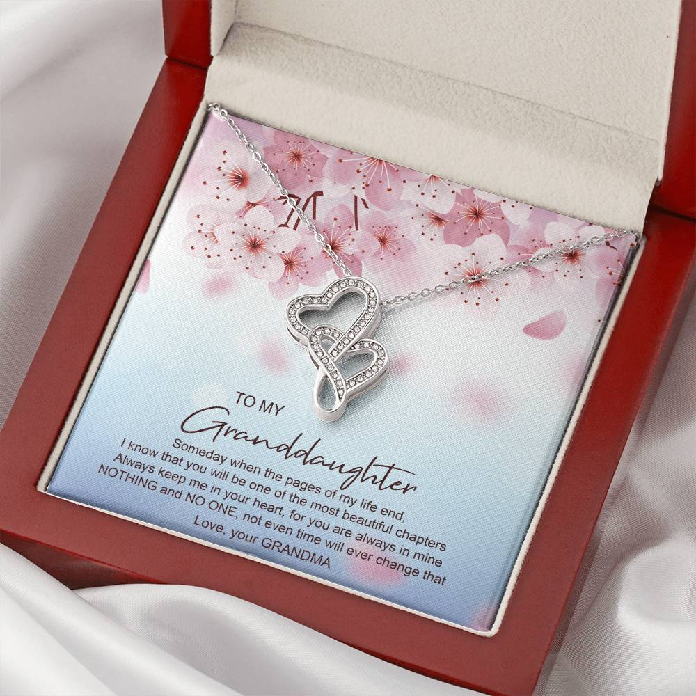 Someday When The Pages Of My Life End - Best Gift For Granddaughter Double Hearts Necklace