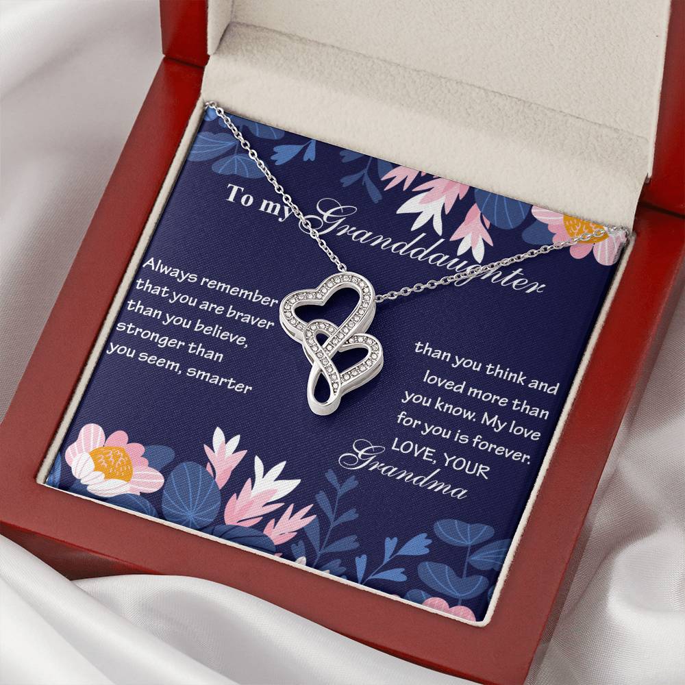 My Love For You Is Forever - Amazing Gift For Granddaughter Double Hearts Necklace
