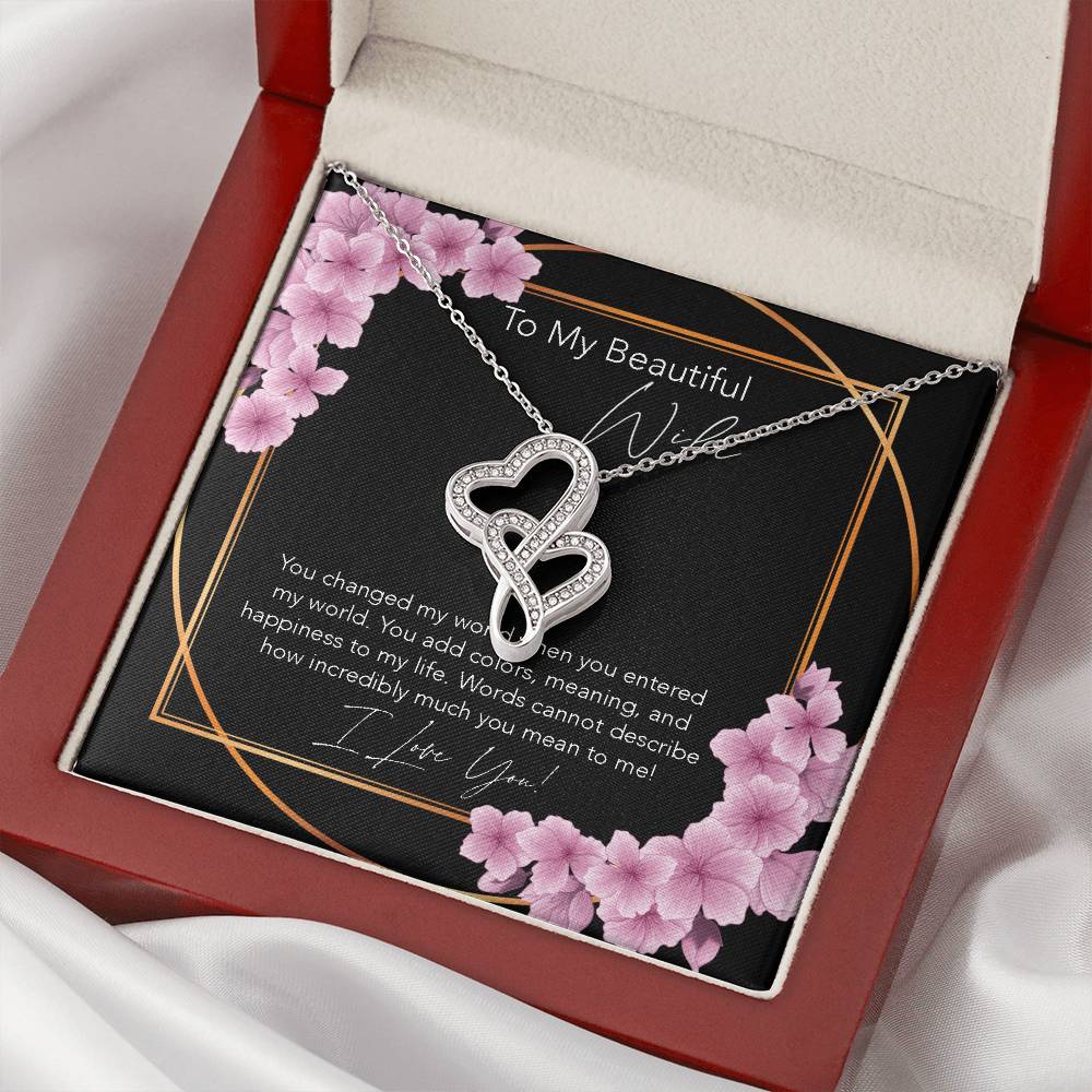 Joined Hearts Necklace Wife Gift Birthday Gift For Wife To My Wife Wife Jewelry Anniversary Necklace Sentimental Double Hearts Necklace