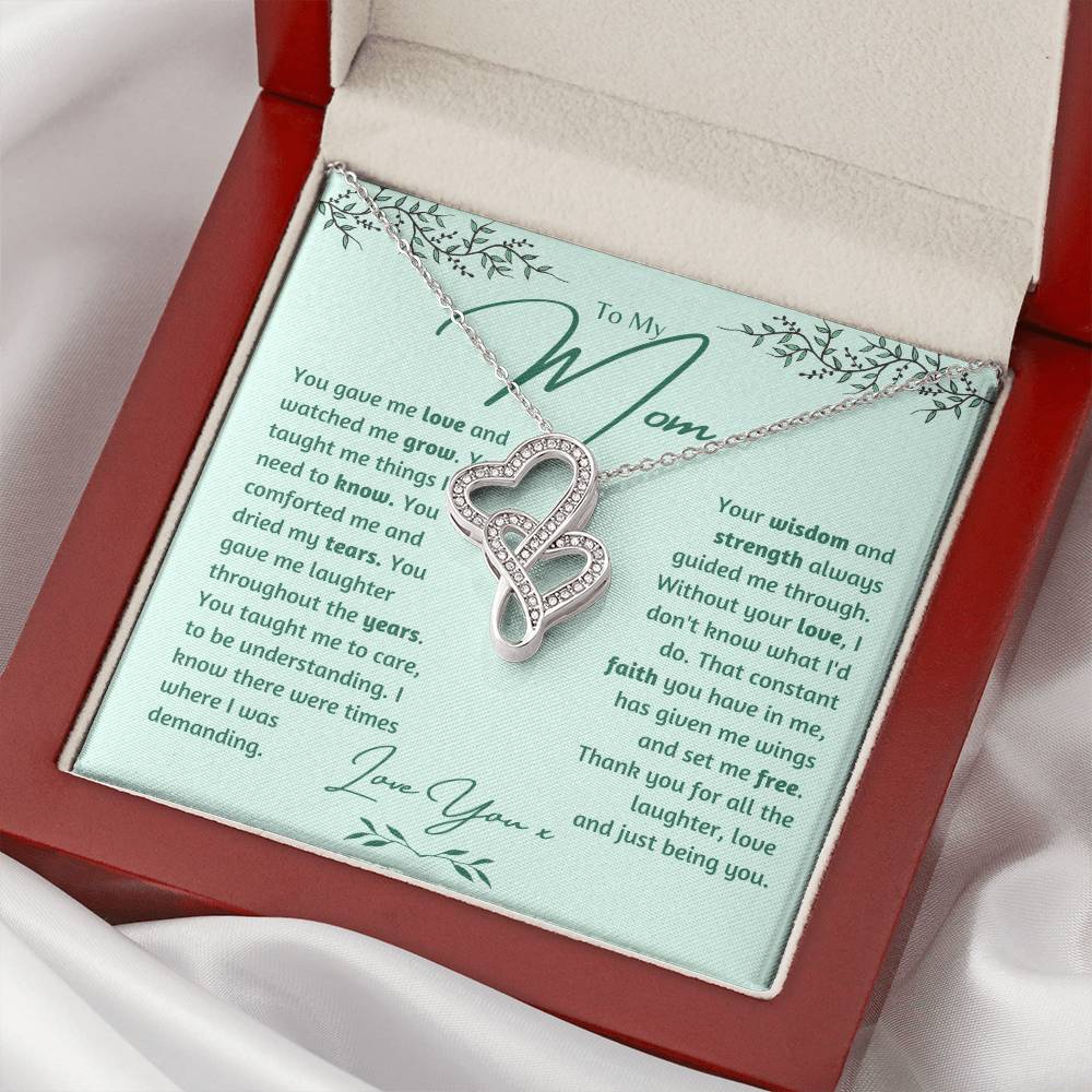 To Mom Mother's Day  Double Hearts Necklace