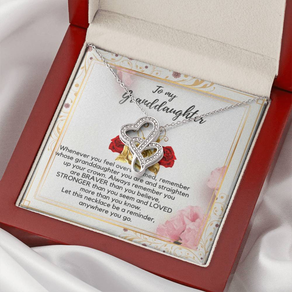 To My Granddaughter Necklace Double Hearts Necklace