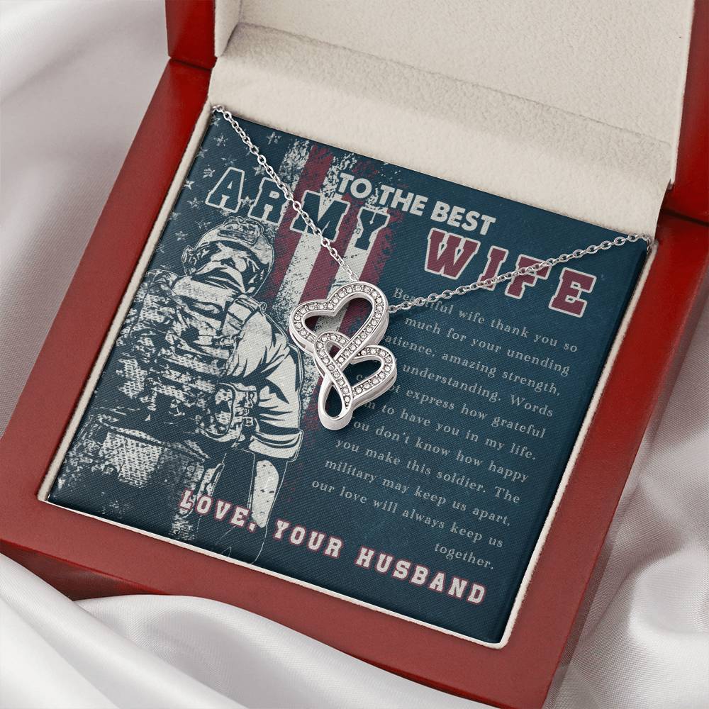 To The Best Army Wife - Double Hearts Double Hearts Necklace