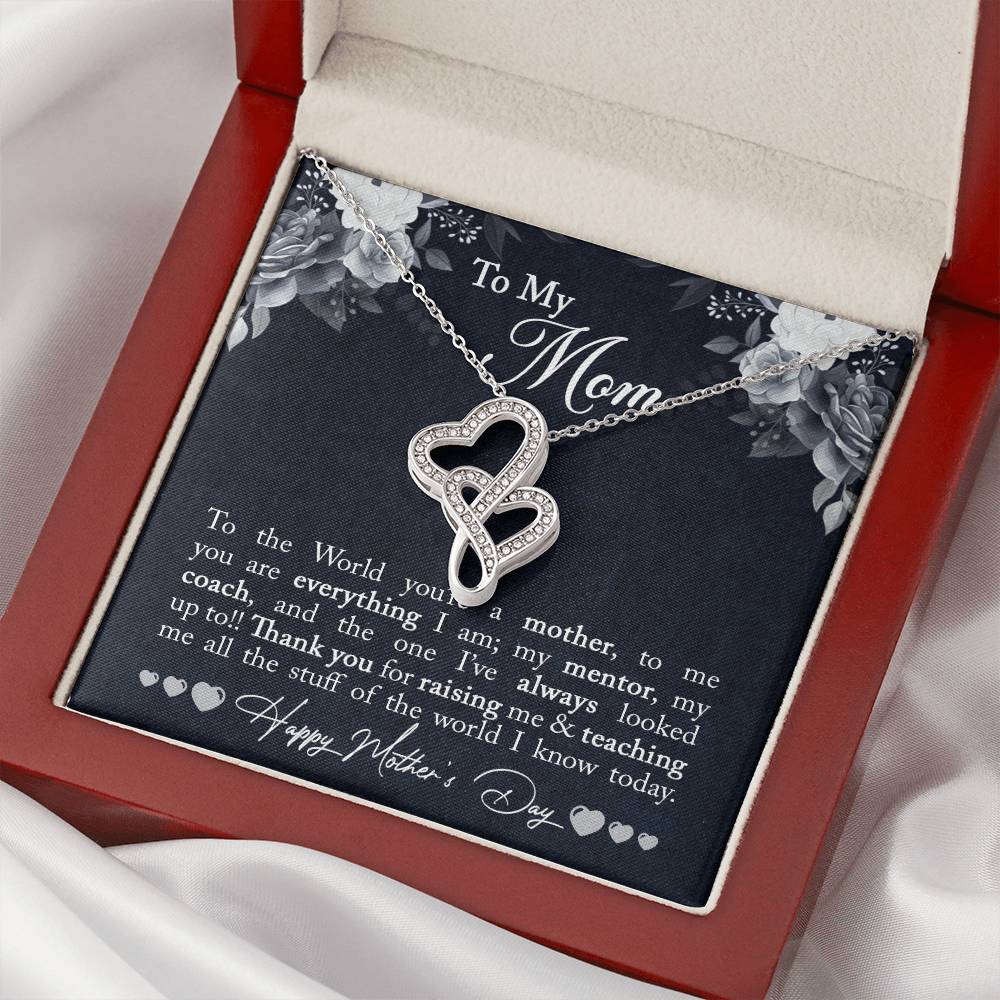 Mothers Day Gift  Gift For Mom   Best Mom Ever Gifts  Mothers Birthday Gifts From Daughter And Son  Meaningful Mom Gif Double Hearts Necklace
