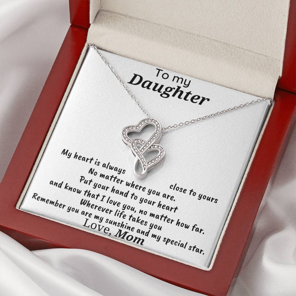 My Heart Is Always -  Double Hearts Necklace