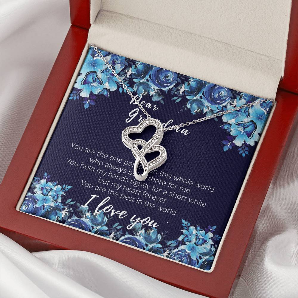 Gorgeous  For Grandma Double Hearts Necklace