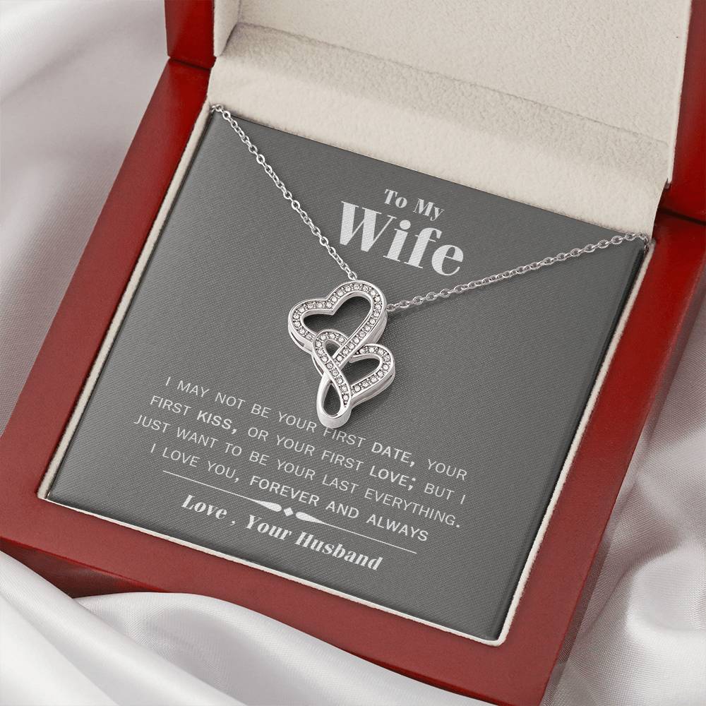 Heartto My Wife Necklace Anniversary Gift For Wife Birthday Gift For Wife Gift For Wife Necklace For Wife Gift For Wif Double Hearts Necklace