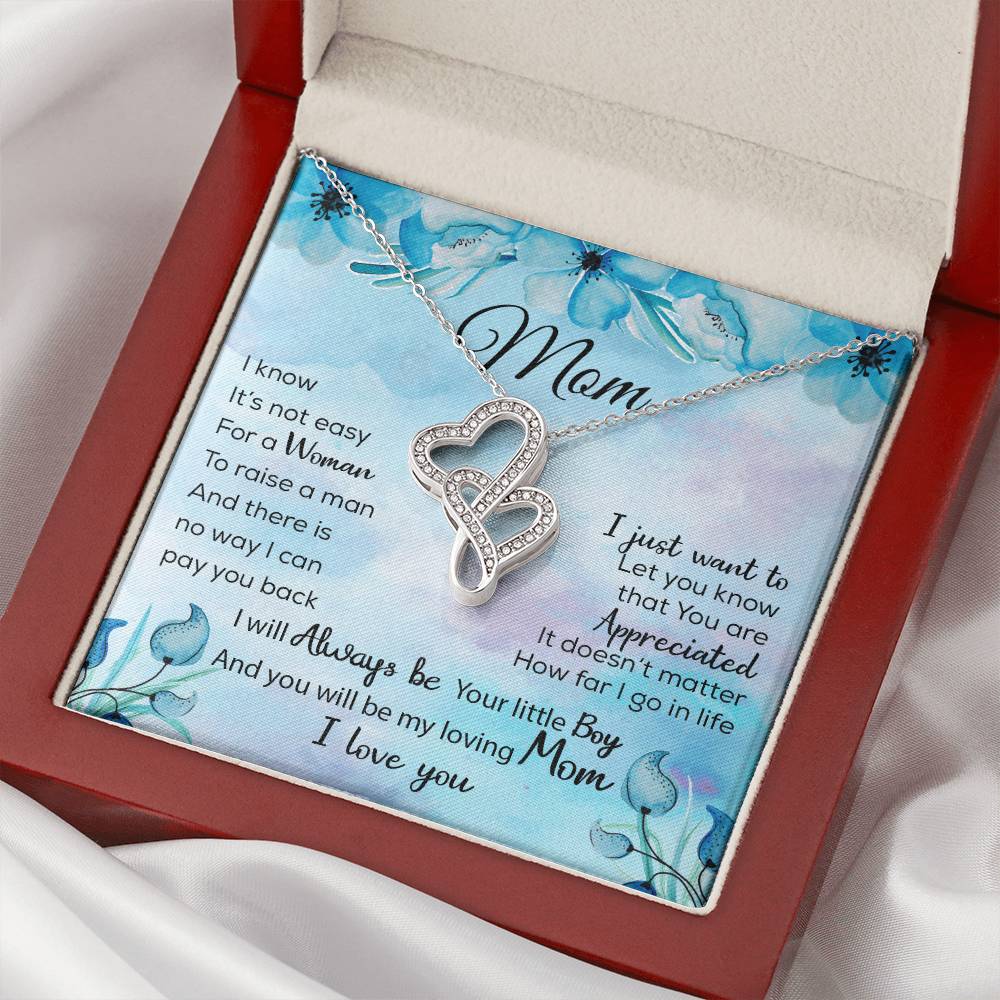 To My Mom Necklace Sentimental Gifts For Mother Thank Mothers Day Birthday Double Hearts Necklace