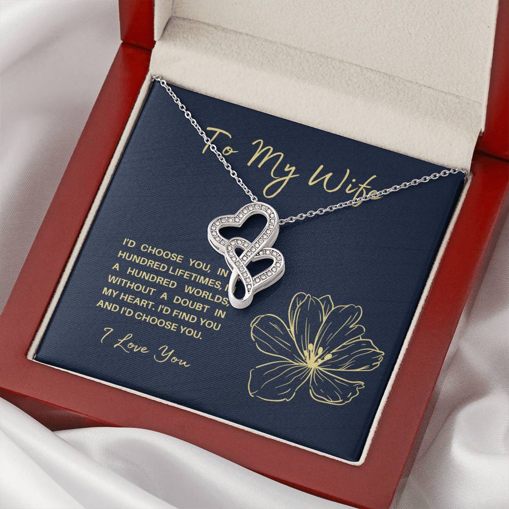 To My Soulmate Wife Future Wife Significant Other -  - Birthday Anniversary Christmas Gift Surpr Double Hearts Necklace