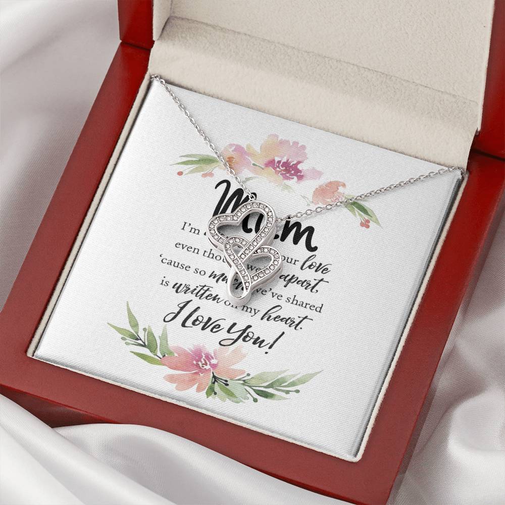 Mother's Day Or Birthday For Mum Uk March 27 Long Distance From Mum Gift Two Hearts Joined Gift From Son Or Daughter Double Hearts Necklace