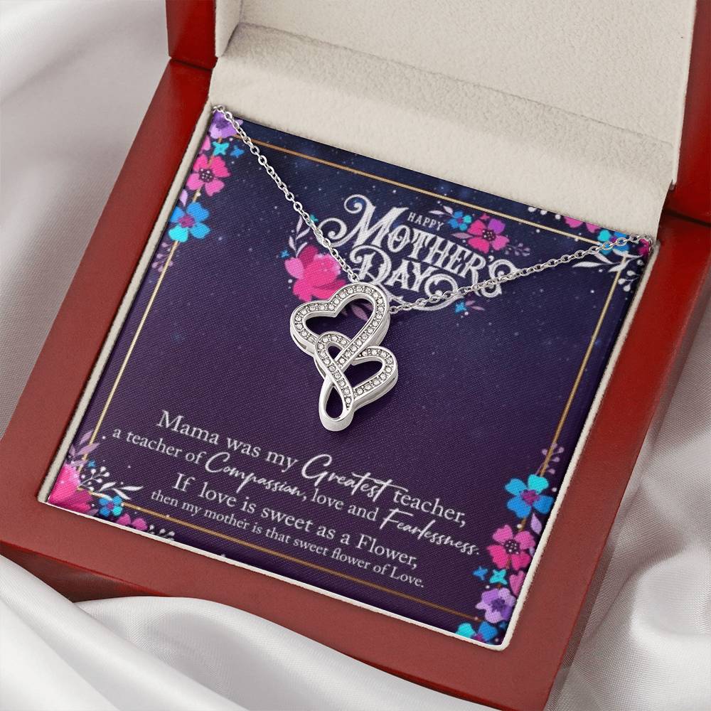 Happy Mothers Day Double Hearts Necklace