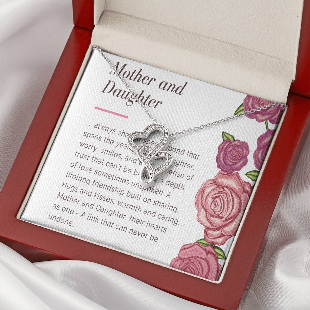 To Daughter From Dad 2 Double Heart Necklace Gift  - Mother And Daughter Necklace - Mom Gift - Mother Jewelry - Daught Double Hearts Necklace