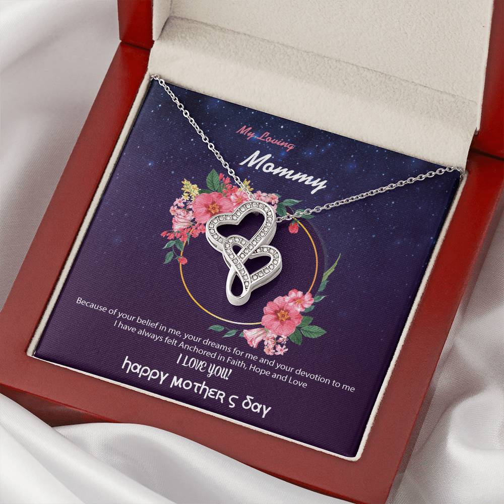 To My Mom 2 Double Hearts Necklace