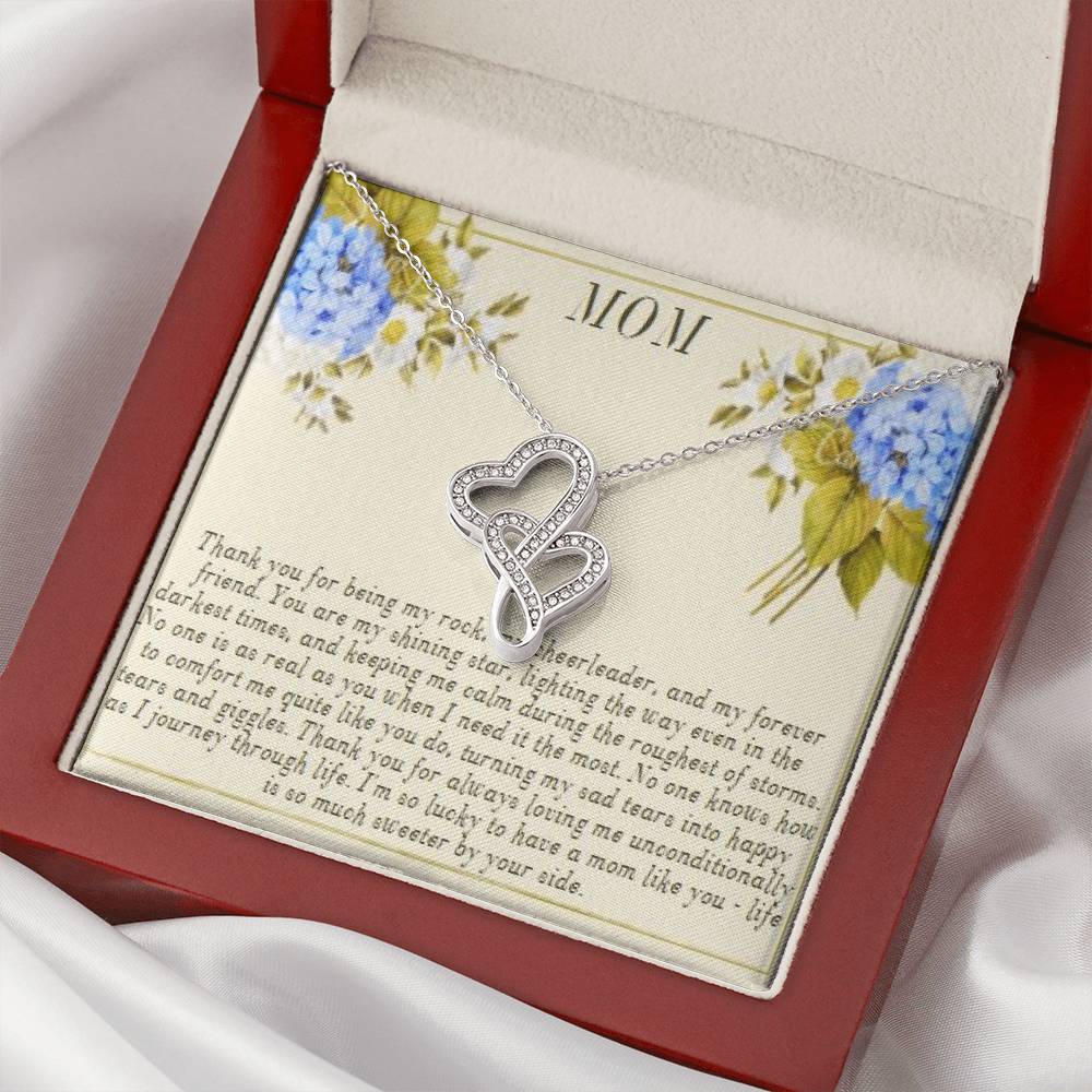 Mom Necklace Mother Necklace Mom Gift Mother's Day Gift Mother's Day Necklace Mother Daughter Gift Double Hearts Necklace